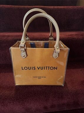 Authentic Louis Vuitton Shopping Bag converted to a Transparent Tote Bag